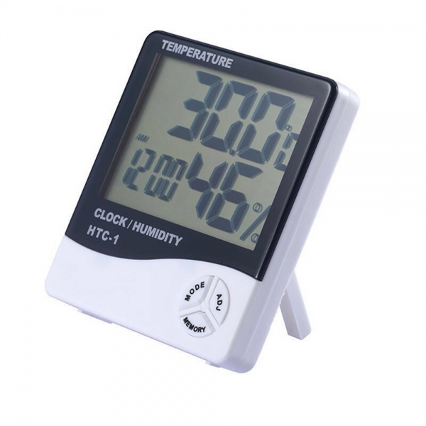 5in1 선명 큼직 디지털 온도계 습도계 탁상 알람 시계 이미지