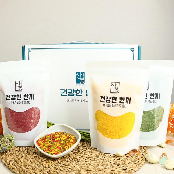 건강한 쌀 3종 선물세트 1.5kg(강황쌀,클로렐라쌀,홍국쌀) 이미지