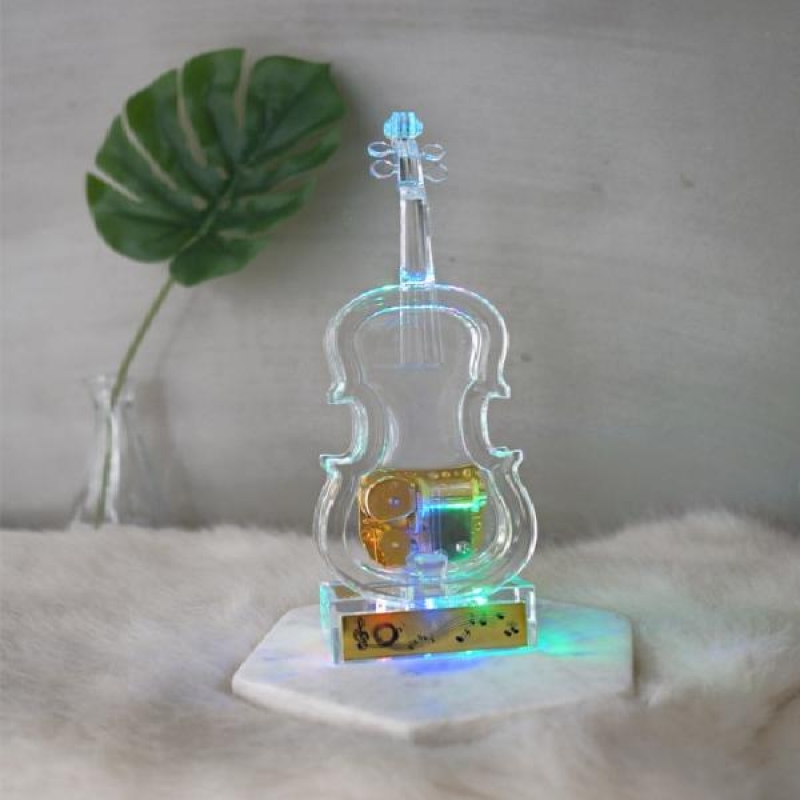 LED 투명 바이올린 오르골 (대) 이미지