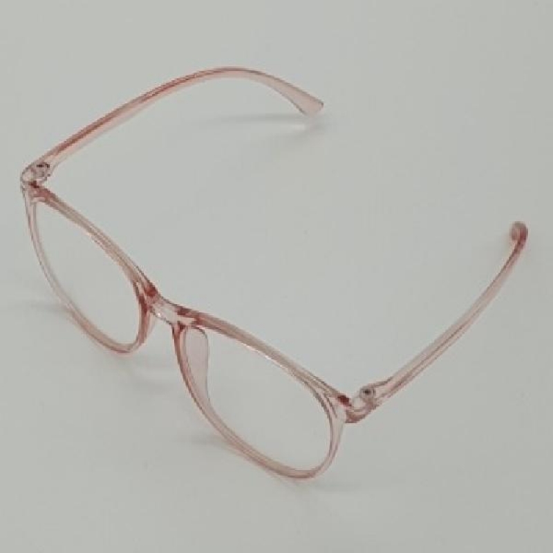 패션 가벼운 경량 원형 청광차단 뿔테 안경 핑크 이미지