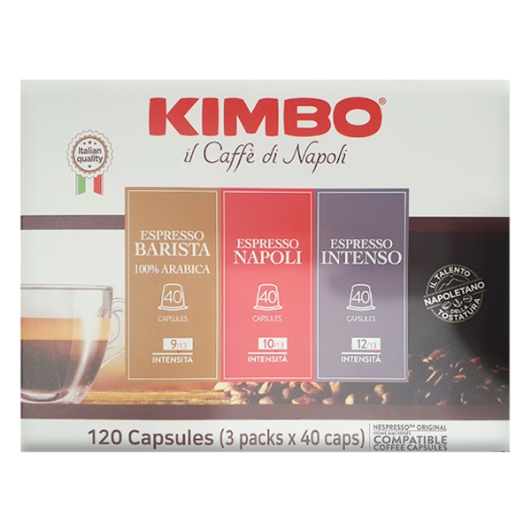킴보 네스프레소 커피캡슐 3종(나폴리,인텐소,바리스타) 120개입 이미지