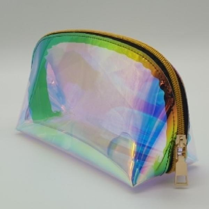 메이크업 방수 홀로그램 투명 지퍼 파우치 백 가방 중 이미지