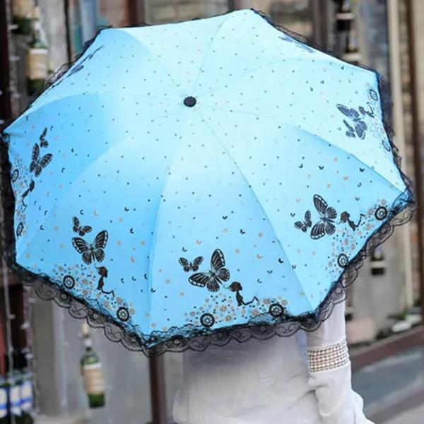 3단 레이스 자외선차단 양우산 이미지