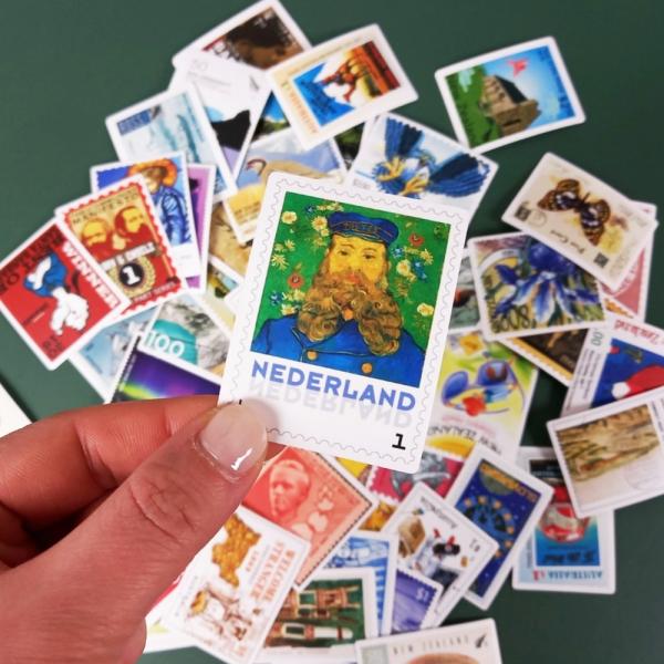 다이어리 팬시 편지 스티커 세계 우표 캐리어 데코 50 이미지