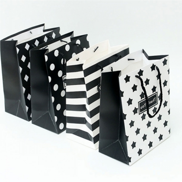 코팅 모던무늬 쇼핑백(중32x26x12cm) 10매-디자인랜덤 이미지