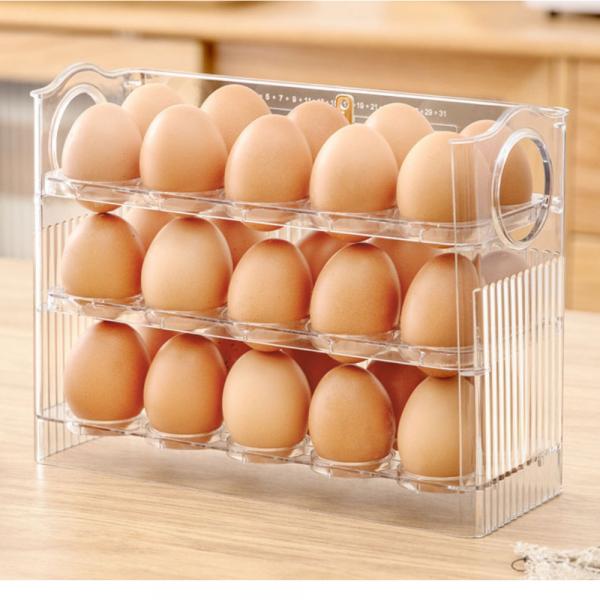 30구 자동 계란트레이 냉장고 정리 달걀 보관함 수납함 이미지