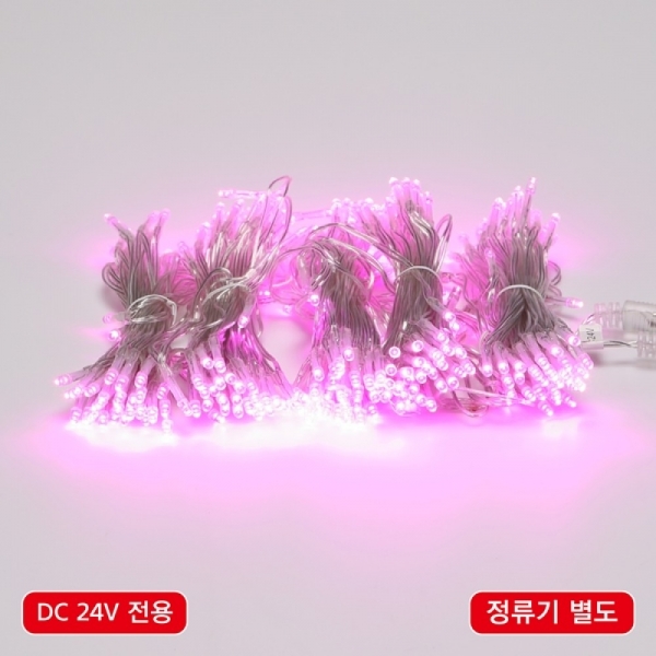 LED 300구 연결형DC24V 투명선 핑크색정류기 별도 이미지