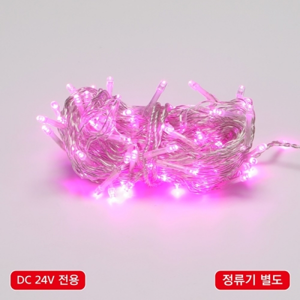 LED 96구 연결형DC24V 투명선 핑크색정류기 별도 이미지