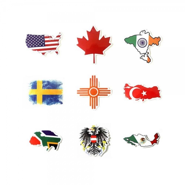 캐리어 스티커 국기 스타일 9개입 A플래그 이미지