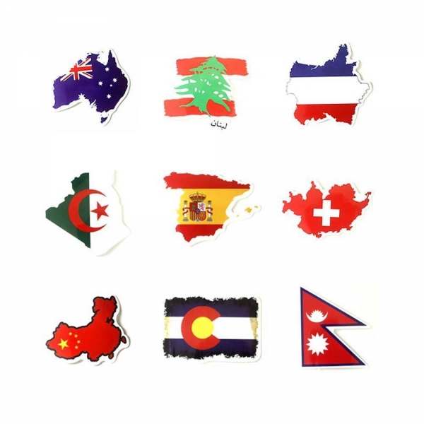 캐리어 스티커 국기 스타일 9개입 C플래그 이미지