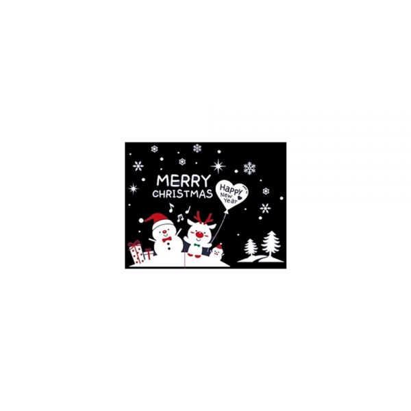 크리스마스 유리창 스티커 꼬마 눈사람과 루돌코 이미지